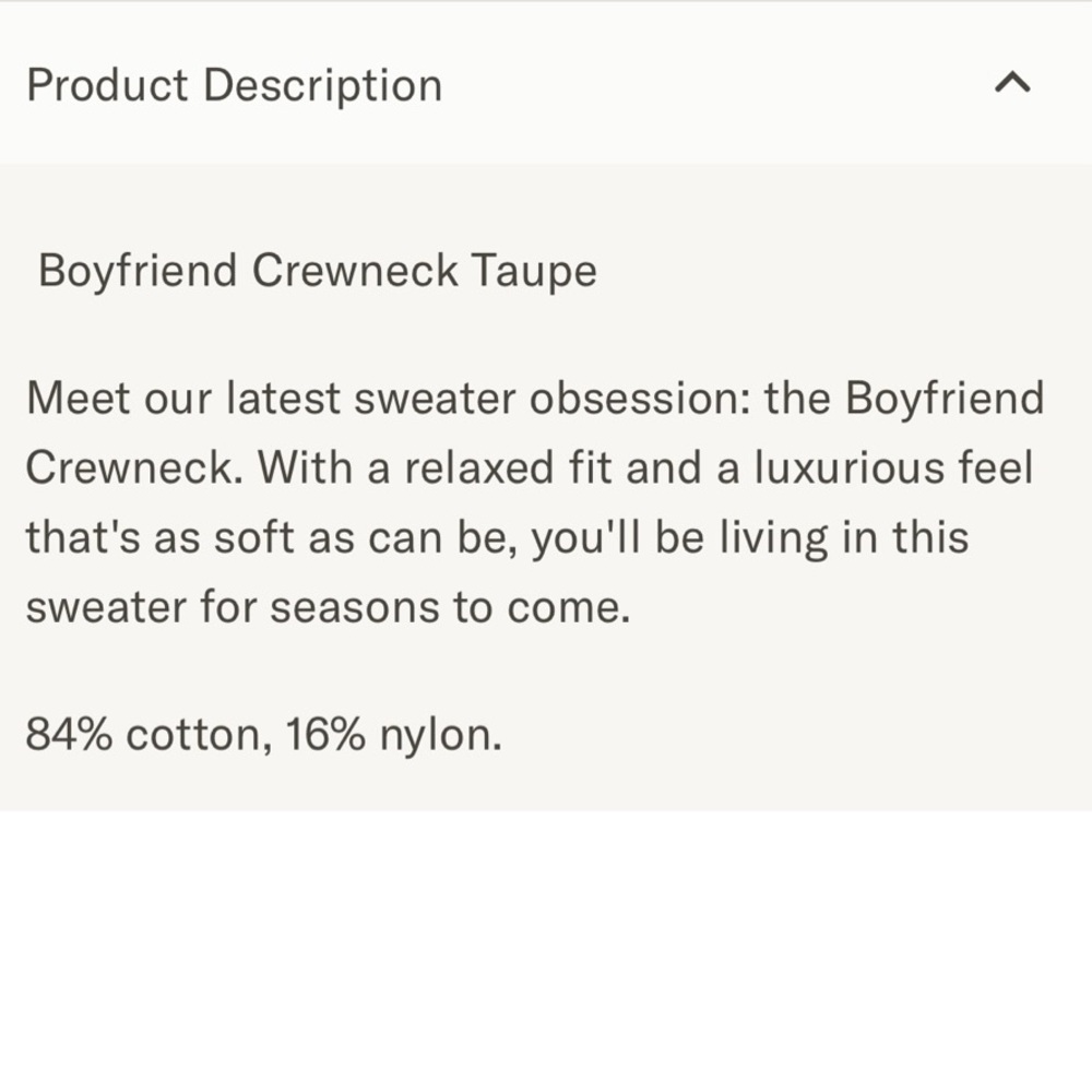 *Like New* Jenni Kayne Boyfriend Crewneck - Small - Taupe - Picture 10 of 10